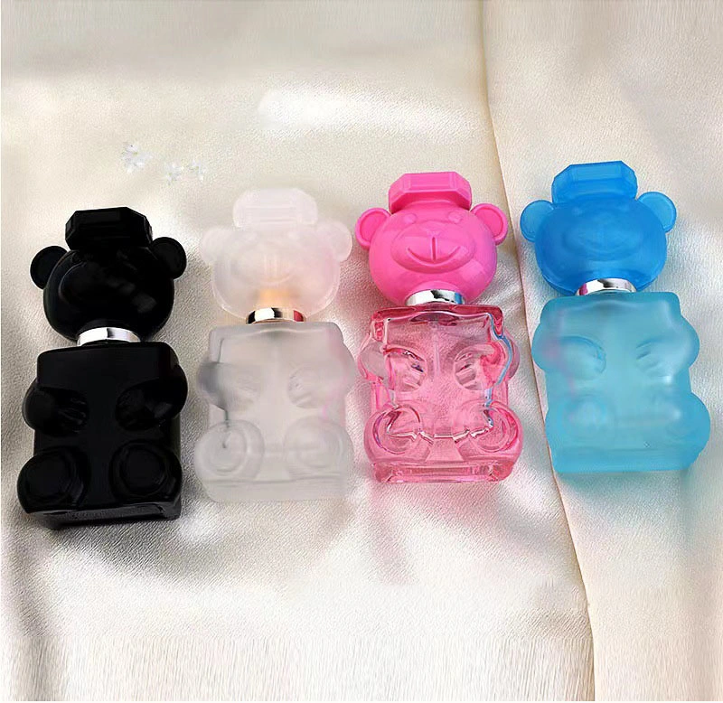 30ml Perfume Bottle Glass Cute Spray Bottle Bear Shape High Quality Empty Refillable Bottle Small Deodorant Container Portable